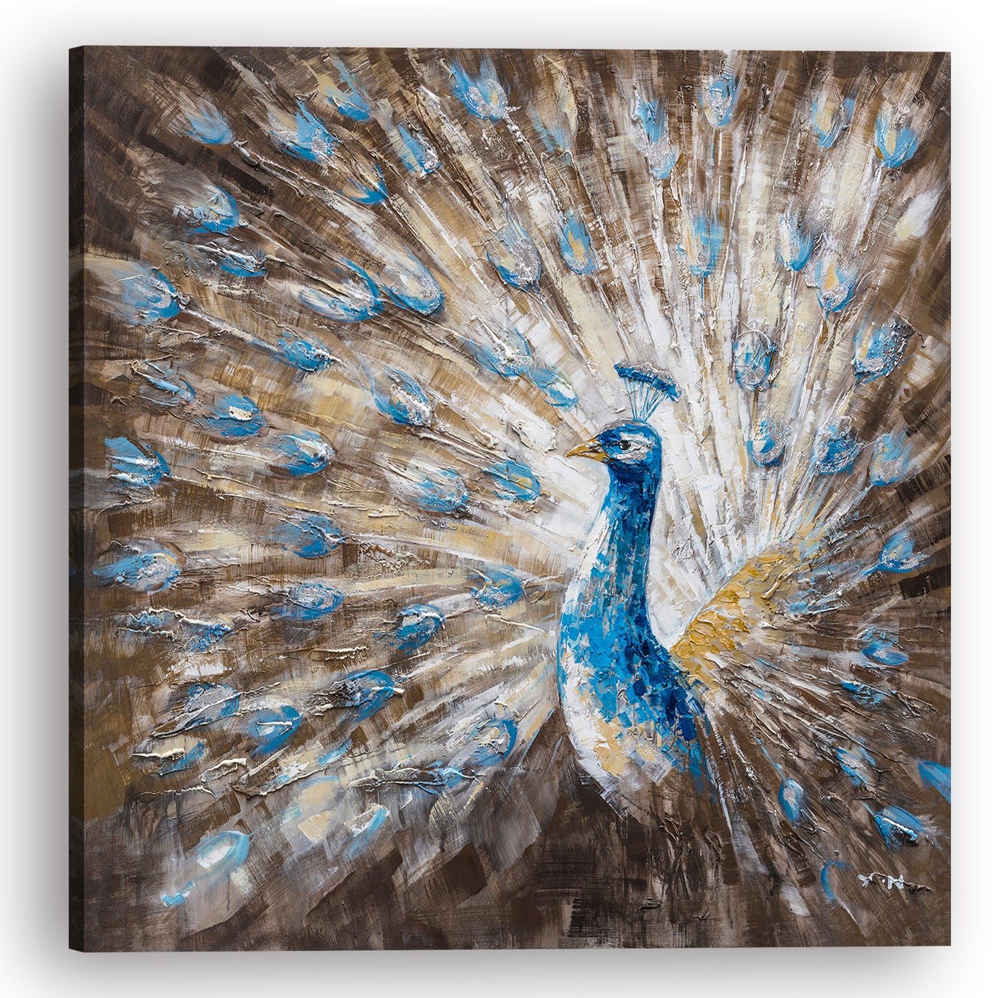 "The Shining Peacock" Hand Painted on Wrapped Canvas