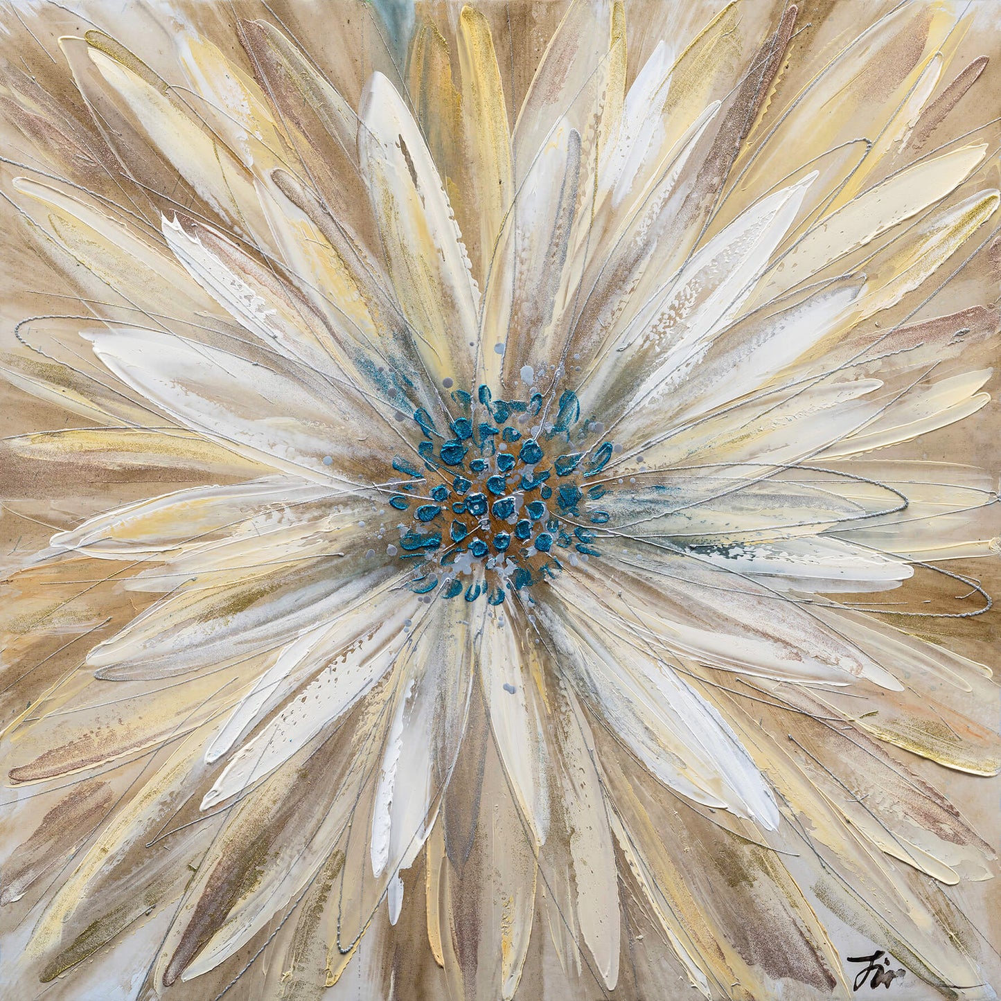 "Yellow Daisy" Hand Painted on Wrapped Canvas