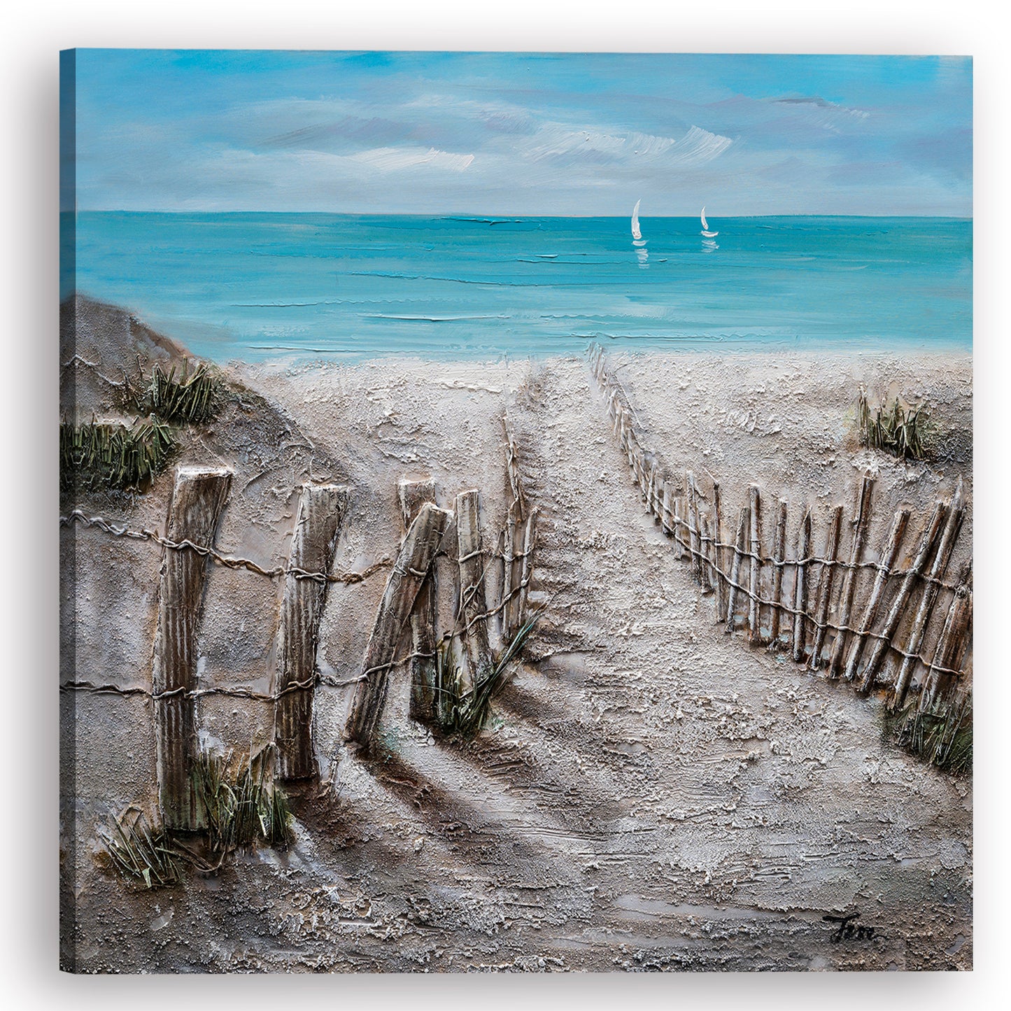 "Summer by the Beach" Hand Painted on Wrapped Canvas