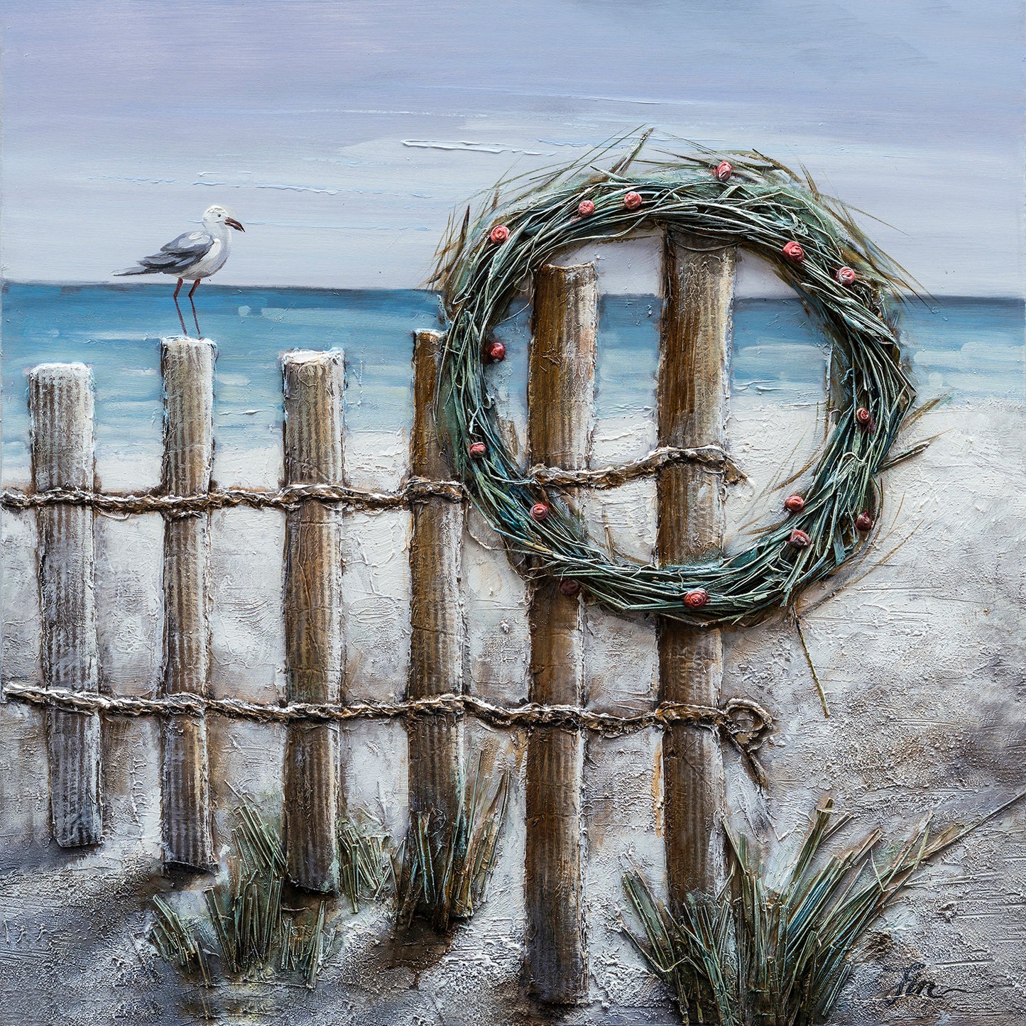 "Holiday Wreaths" Hand Painted on Wrapped Canvas