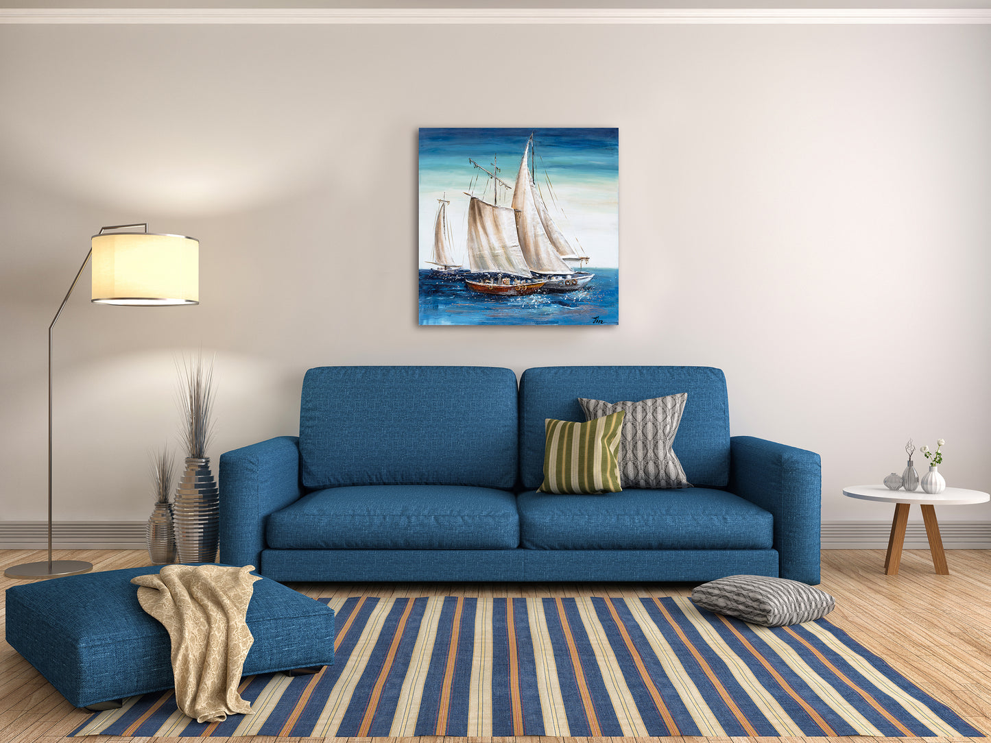 "Sailing Away" Hand Painted on Wrapped Canvas