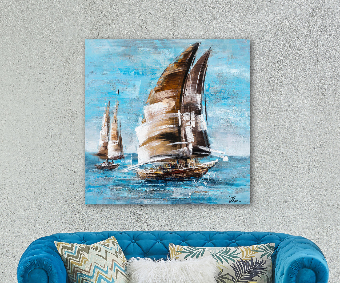 "The Sail and the Sea" Hand Painted Canvas