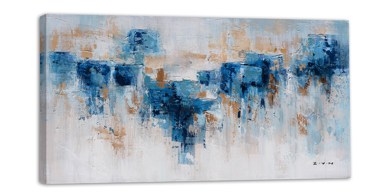 "Abstract Water and Earth" Hand Painted Canvas Artwork; Fine Art; Modern