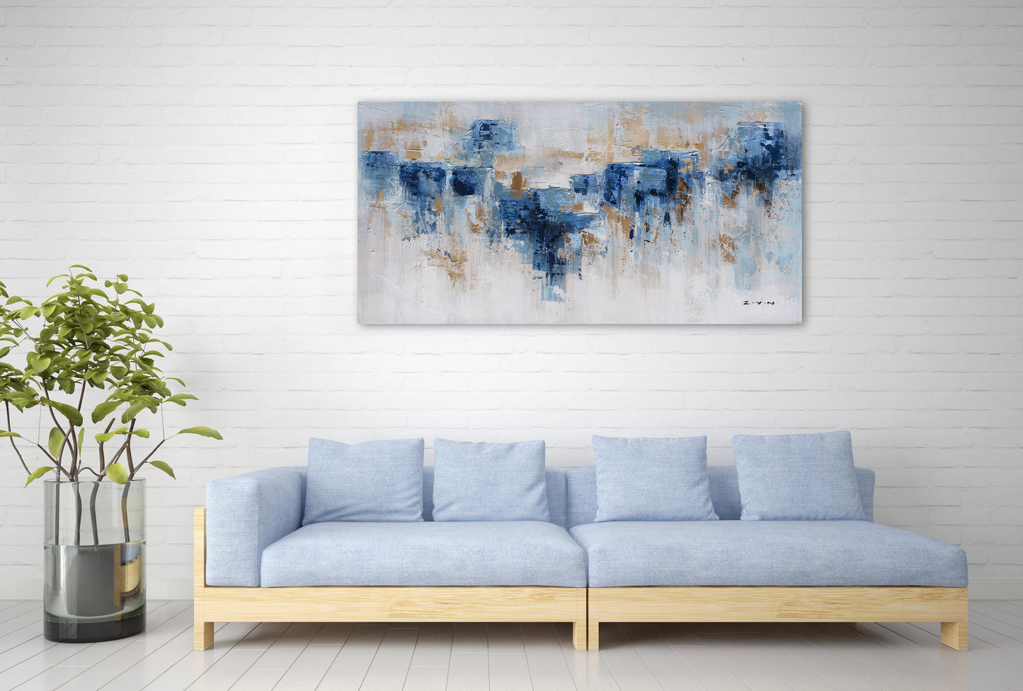 "Abstract Water and Earth" Hand Painted Canvas Artwork; Fine Art; Modern
