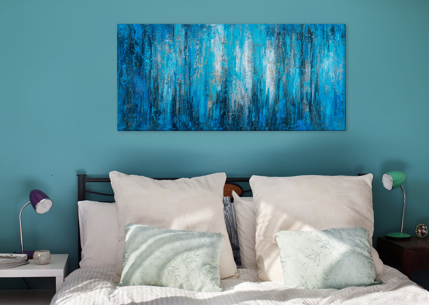 "A Sea of Blue" Hand Painted on Wrapped Canvas