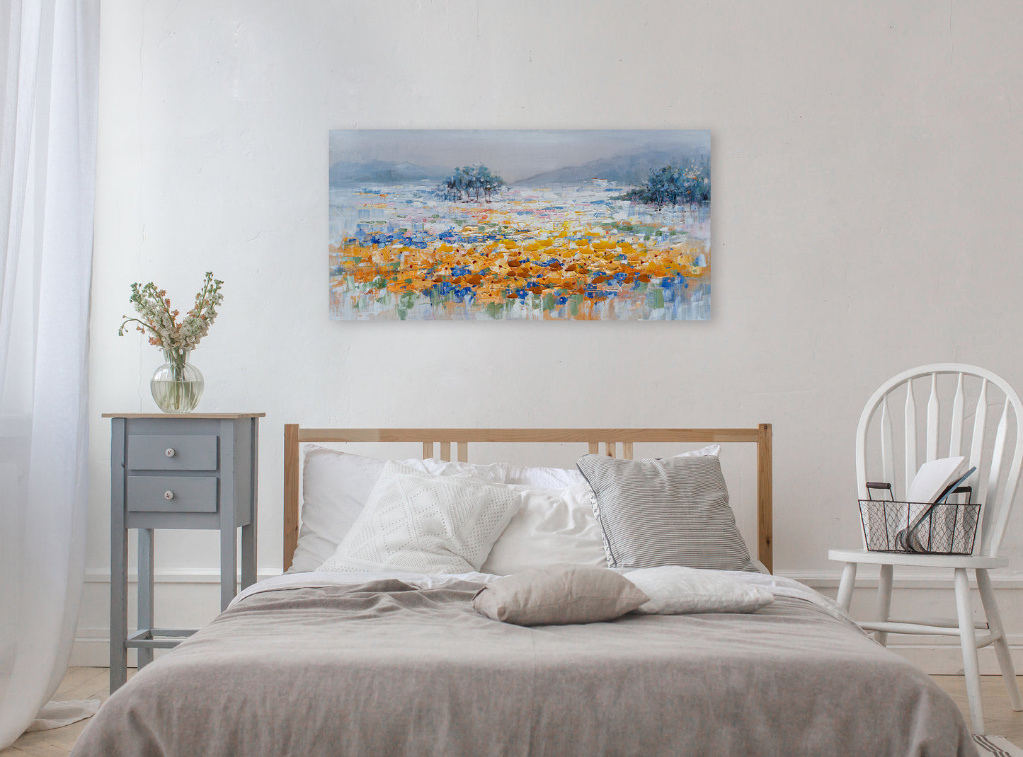 "Magical Yellow Flowers" Hand Painted on Wrapped Canvas