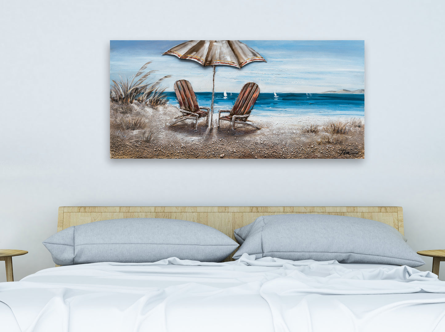 "Beach Chairs" Hand Painted on Wrapped Canvas