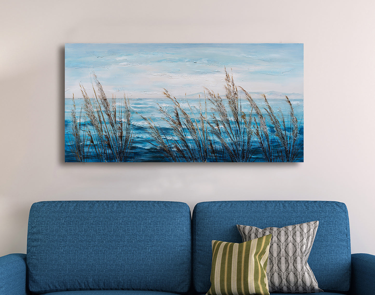 "Plants by the Water I" Hand Painted Canvas