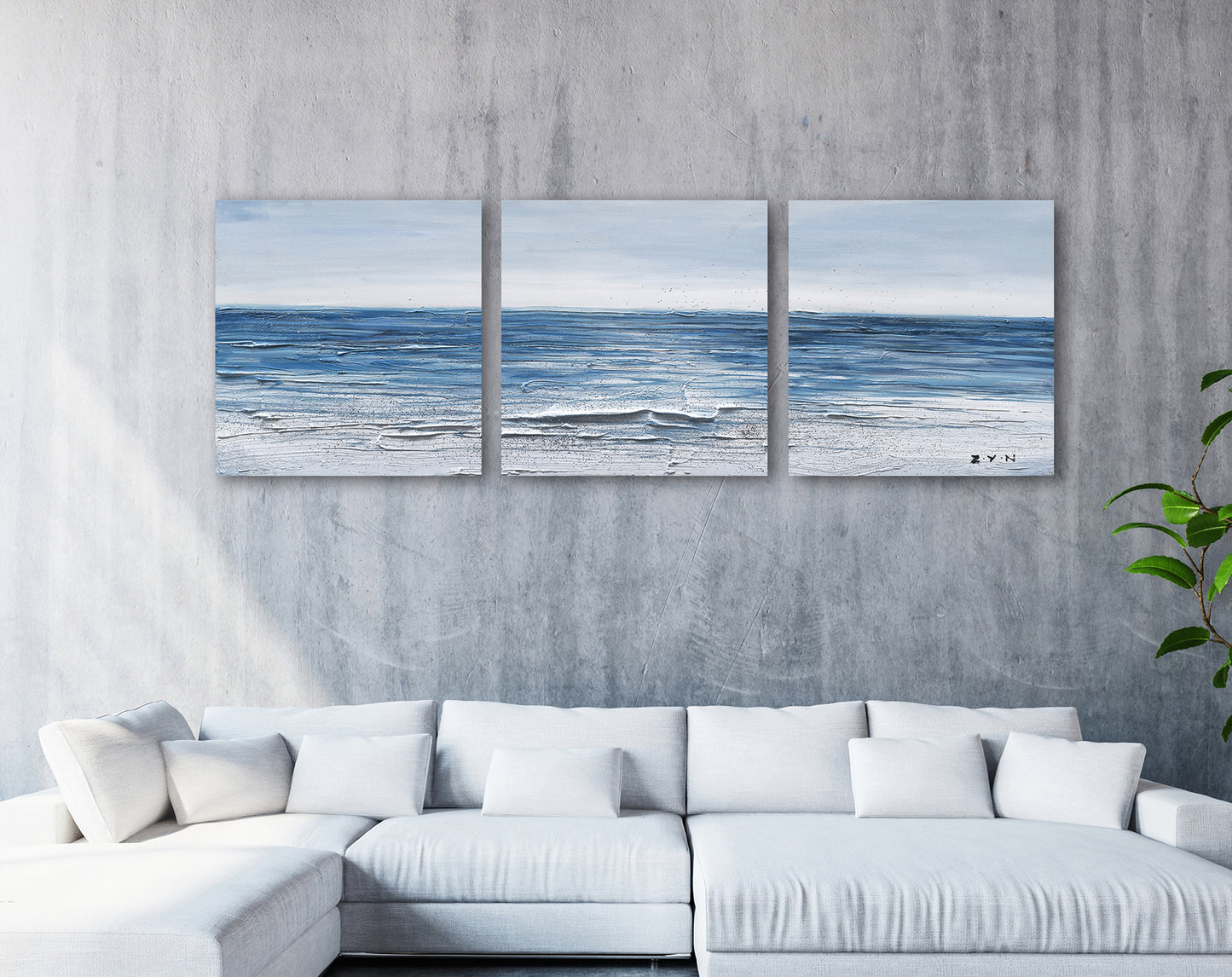 "Calm Waves" Hand Painted on Wrapped Canvas