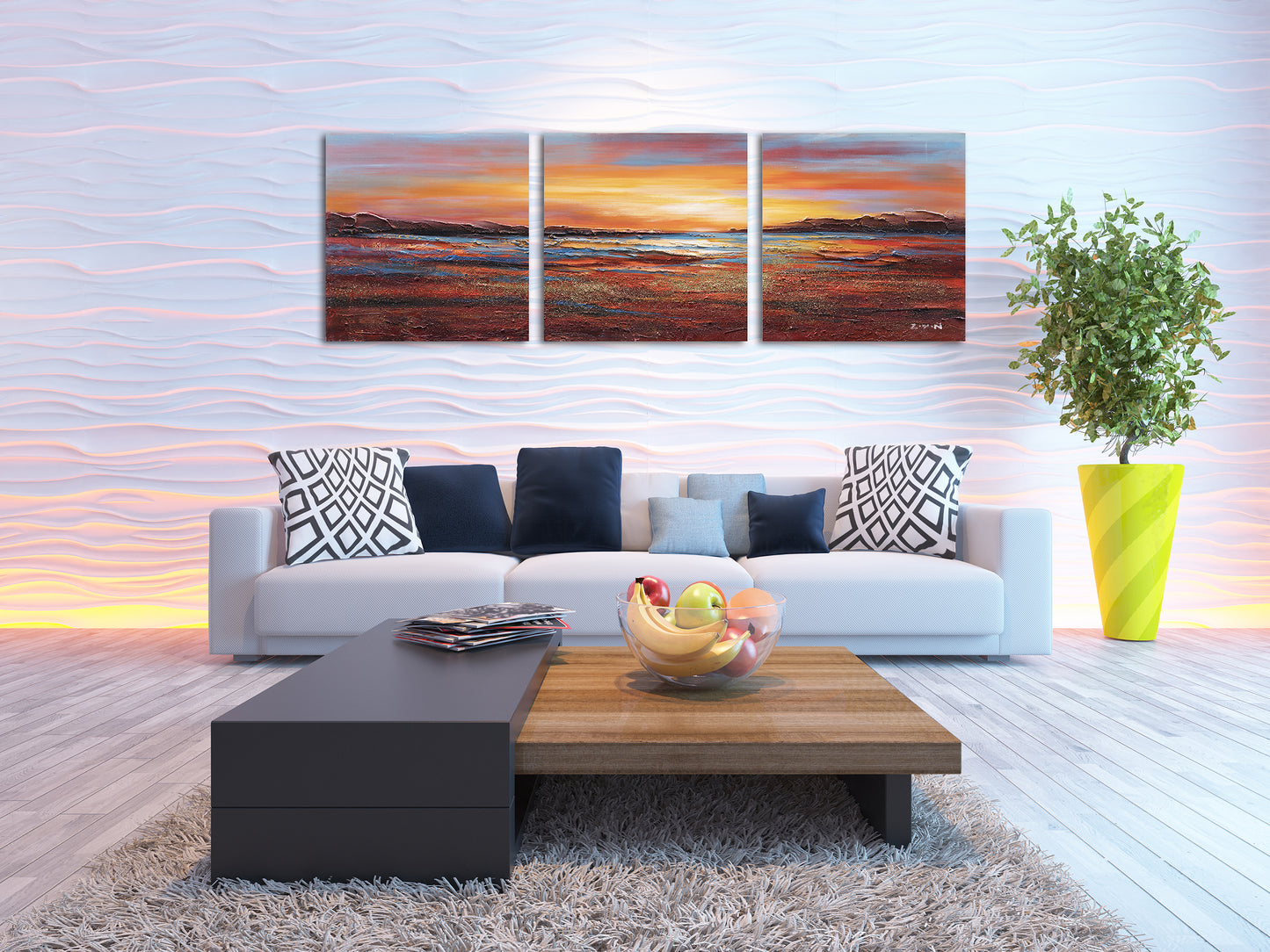 "Sunset Dreams I" Hand Painted on Wrapped Canvas