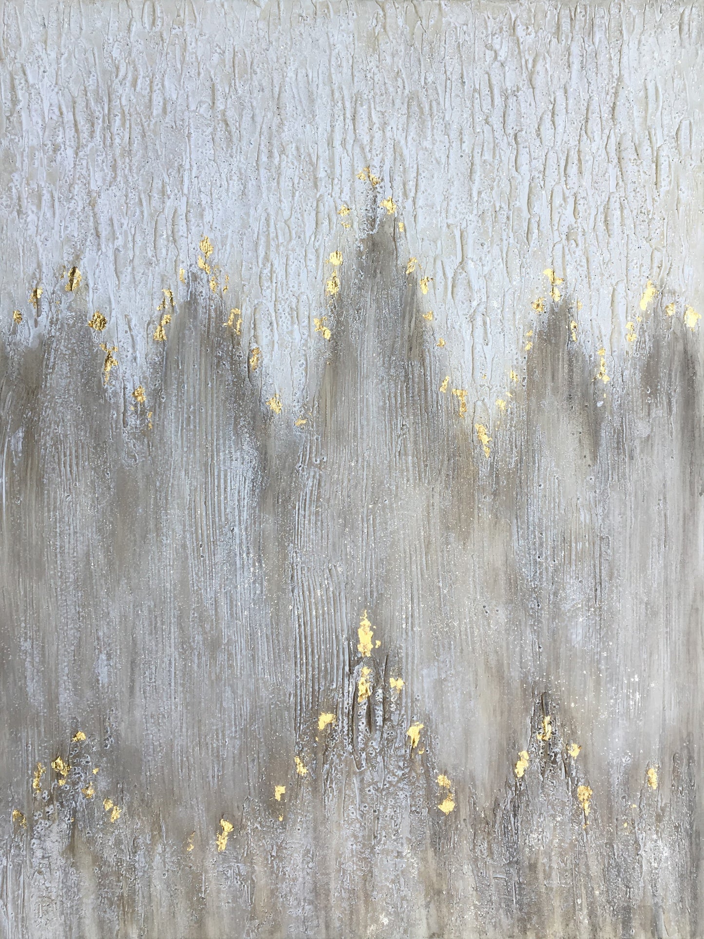 "Abstract Gold Flakes" Hand Painted on Wrapped Canvas