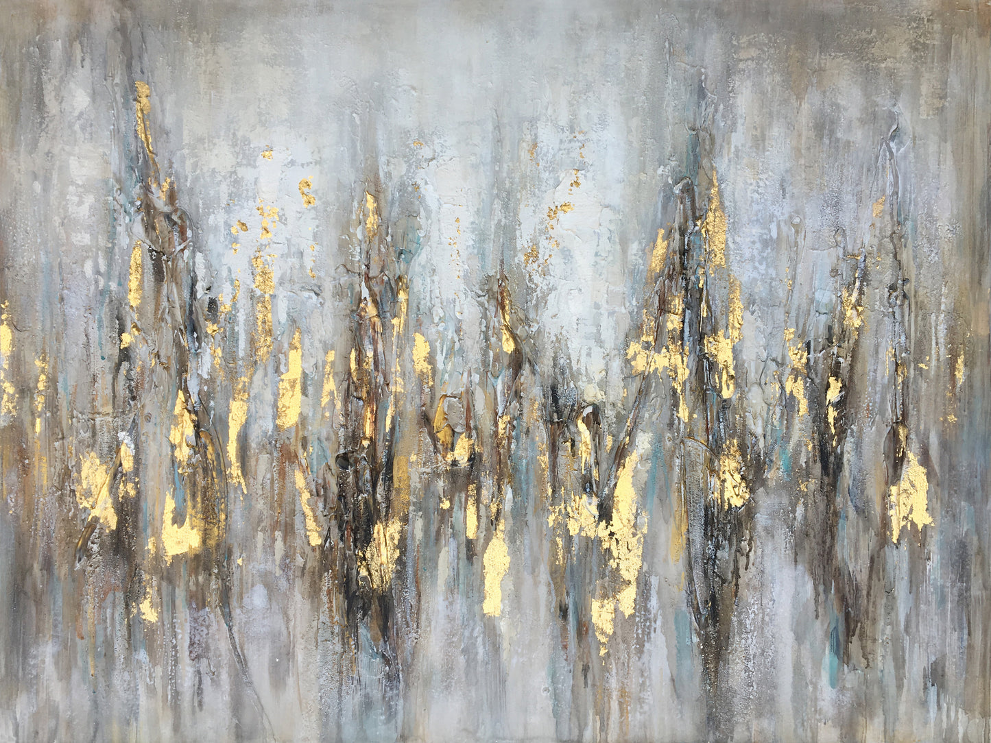 "Abstract Gleaming Gold" Hand Painted on Wrapped Canvas
