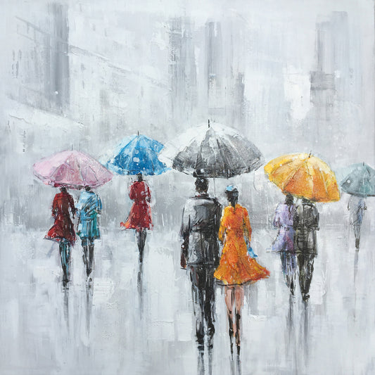 "Rainy Days in the City I " Hand Painted on Wrapped Canvas