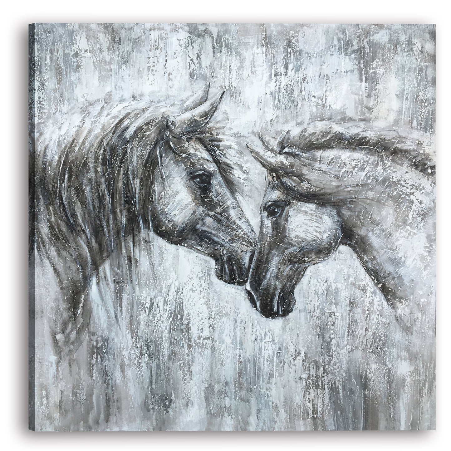 Horse art "Love and Faith" hand-painted on Wrapped Canvas