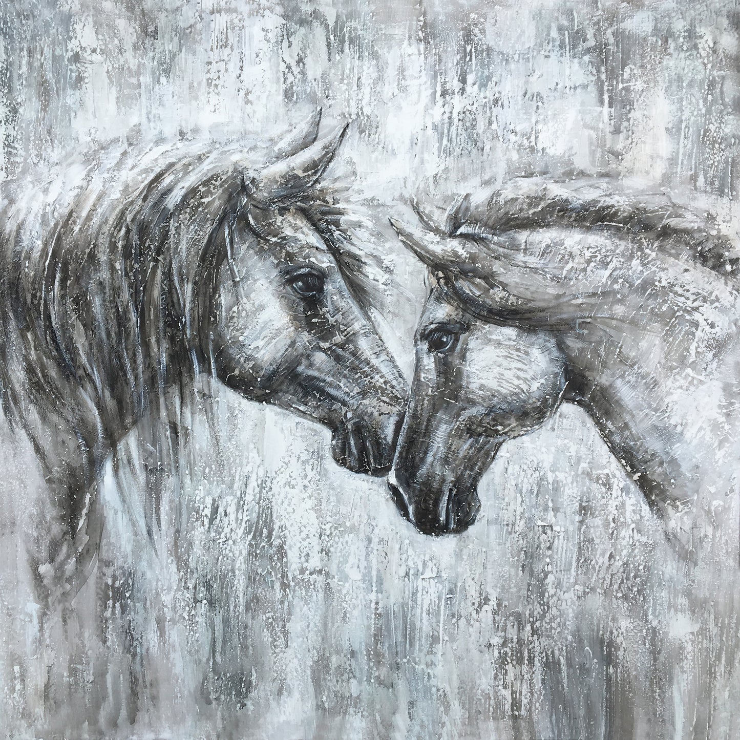 Horse art "Love and Faith" hand-painted on Wrapped Canvas