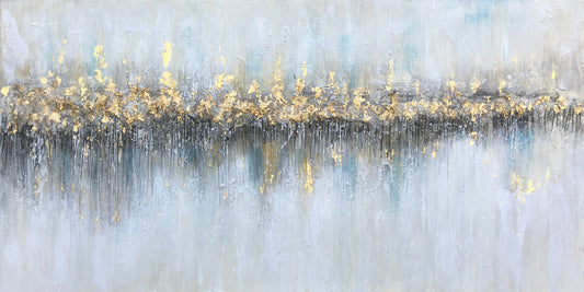 "Golden Horizon: Abstract Meditations" Hand Painted on Wrapped Canvas, Wall art for home decor