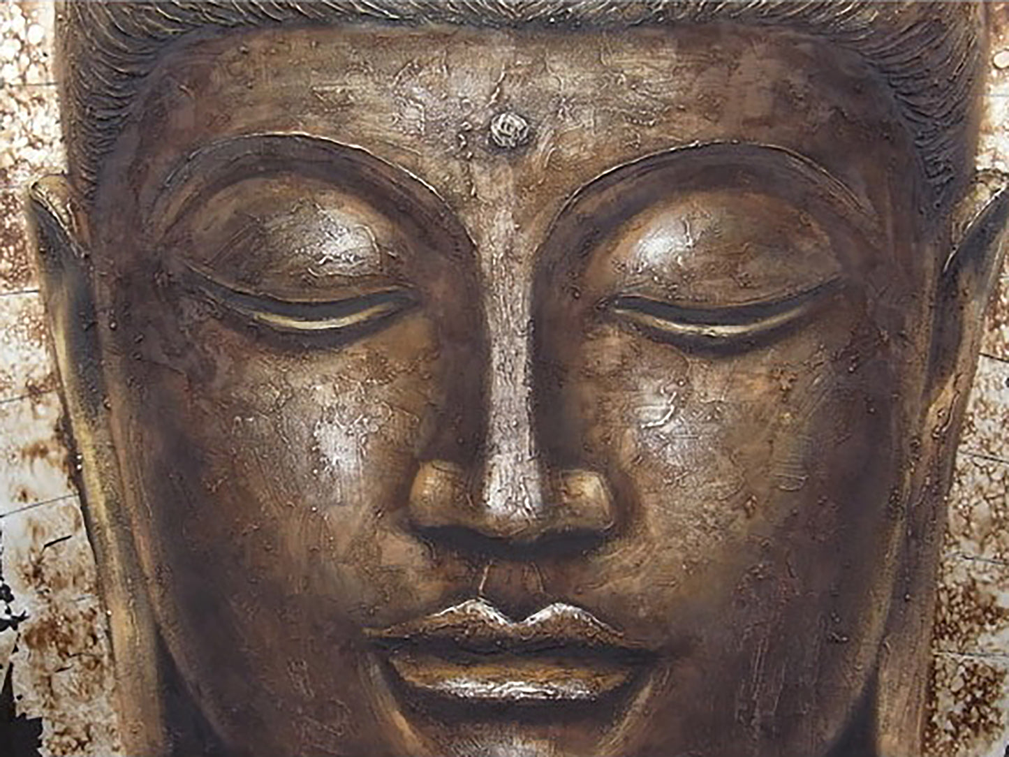 Hand Painted "Buddha" Oil on Canvas Original, Canvas Wall Art for Living Room, Bedroom, Office, Bar - Wrapped Canvas Art