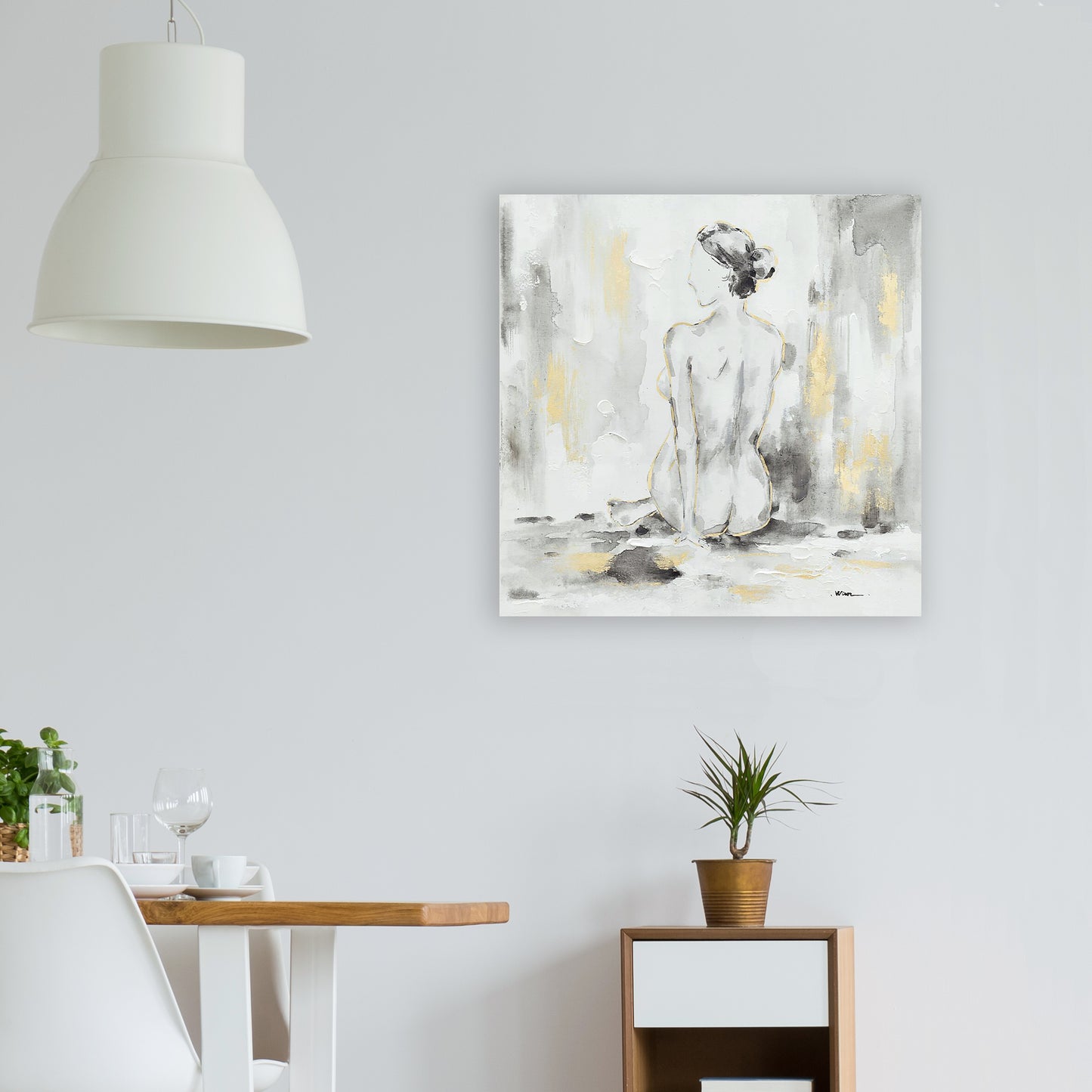 Abstract Naked Lady II - Oil painting Wrapped Canvas Painting