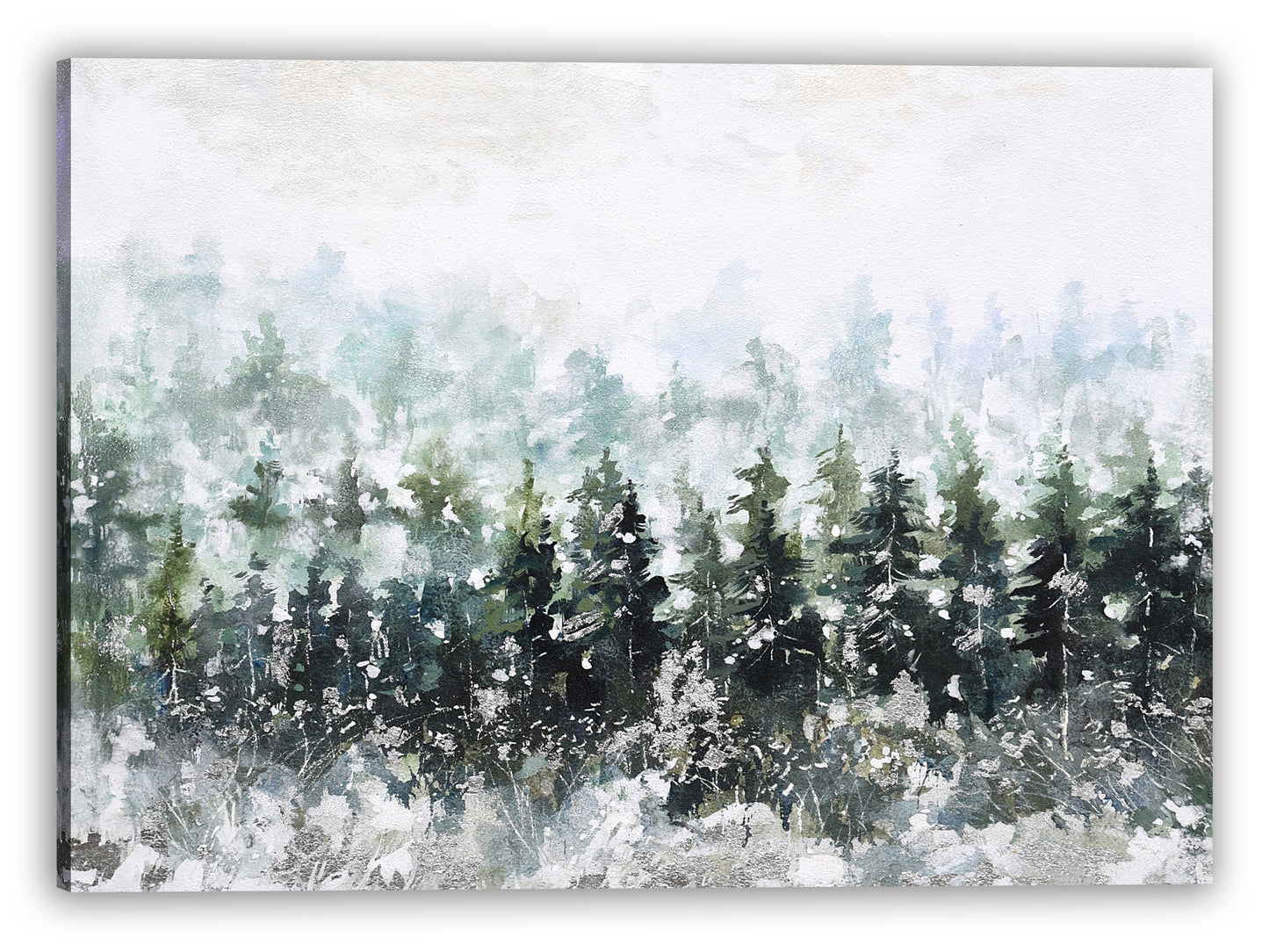 Snow Forest - oil painting Wrapped Canvas Painting