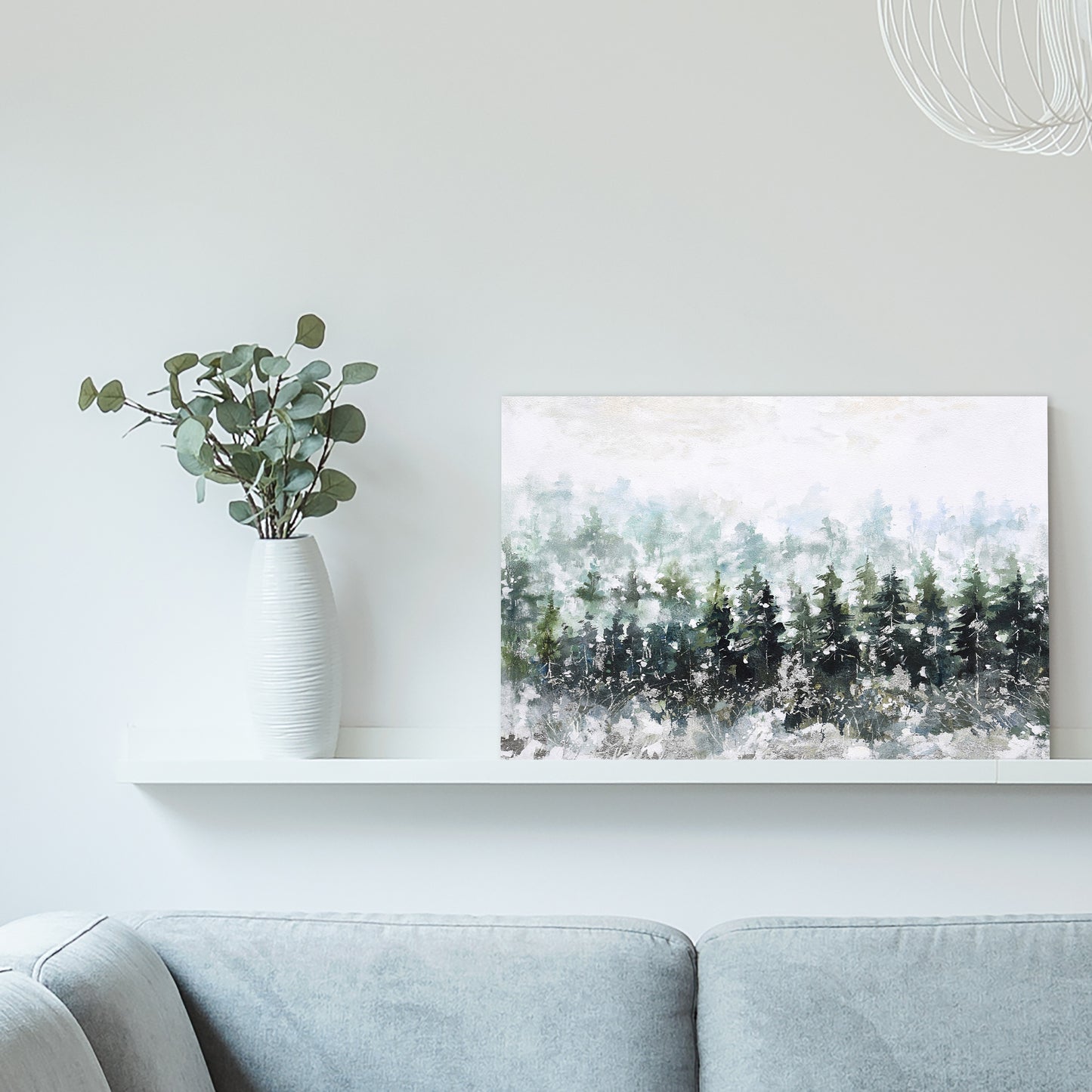 Snow Forest - oil painting Wrapped Canvas Painting