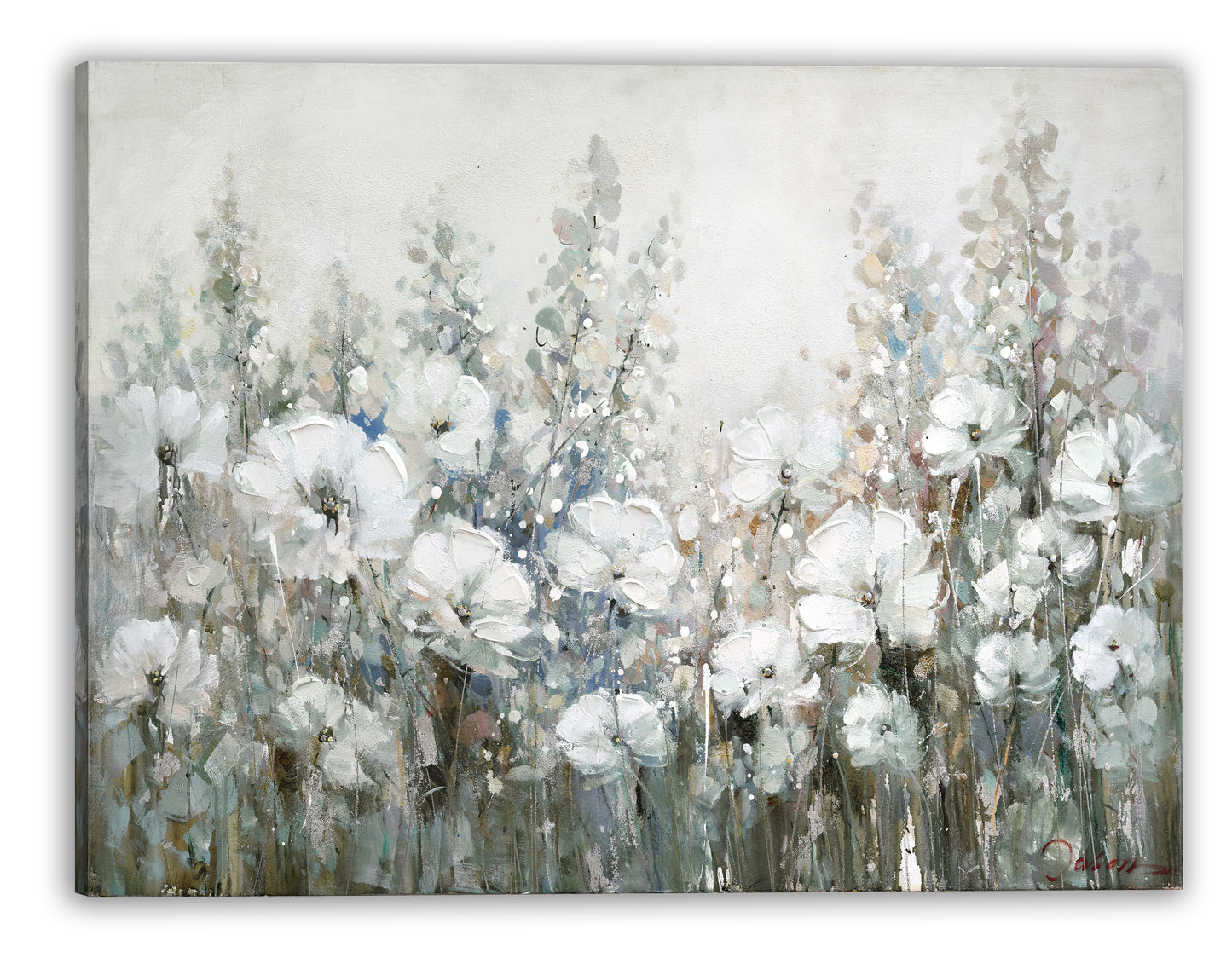 Wild Flowers - Oil Painting Wrapped Canvas Painting