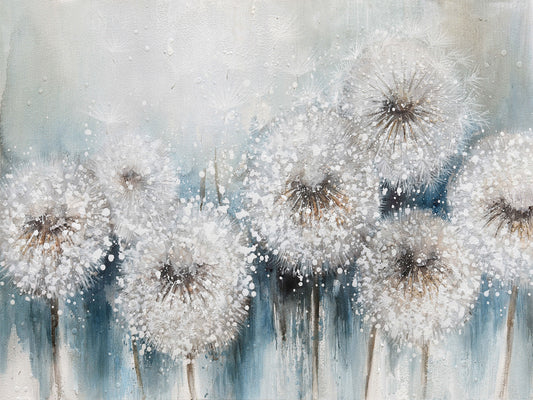 Flower art dandelion-Oil painting Wrapped Canvas Painting