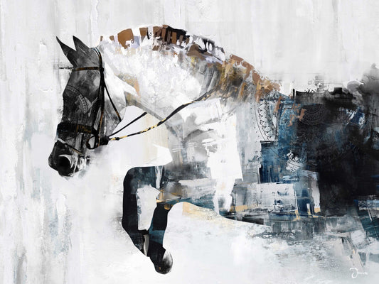 Modern Horse Oil Painting on Wrapped Canvas, wall art for living room, bedroom, office