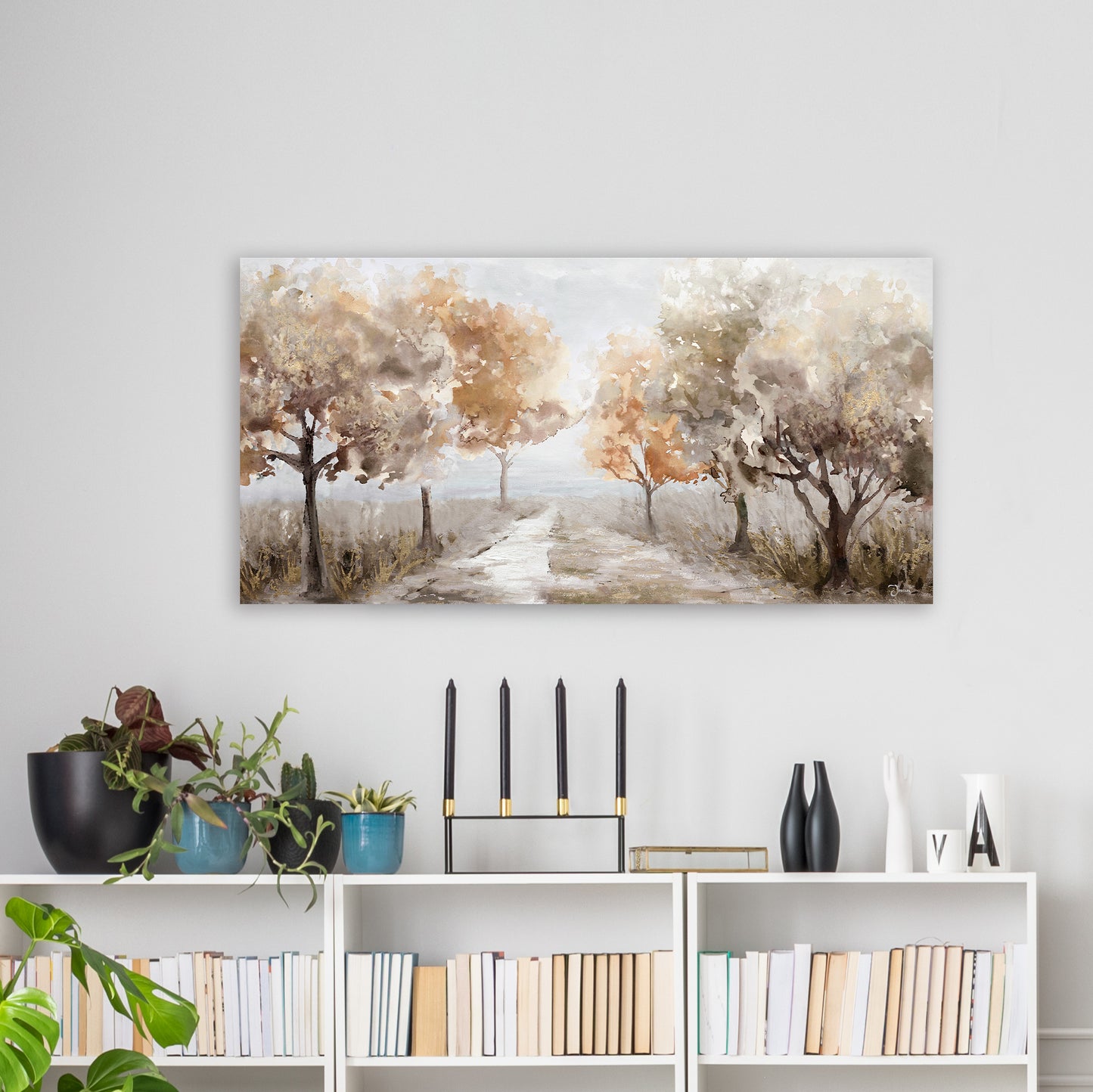 Country path - Oil Painting on Wrapped Canvas, Wall art for living room, bedroom, office