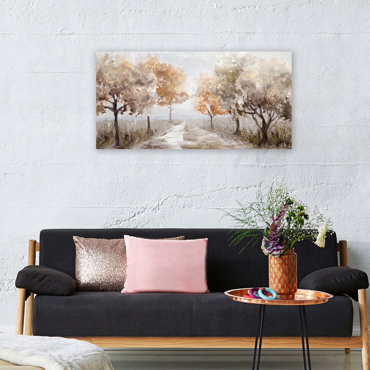 Country path - Oil Painting on Wrapped Canvas, Wall art for living room, bedroom, office