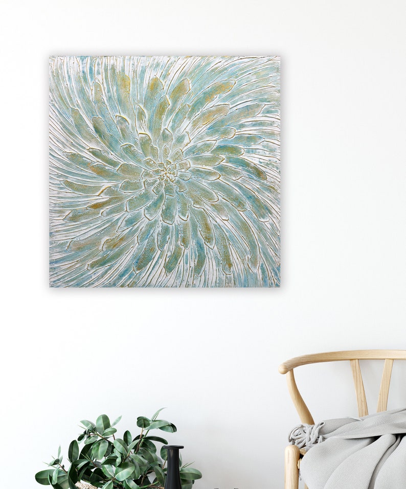 Abstract Artwork "floral memory“, Oil Painting Hand-painted on Canvas Original - Wrapped Canvas Painting