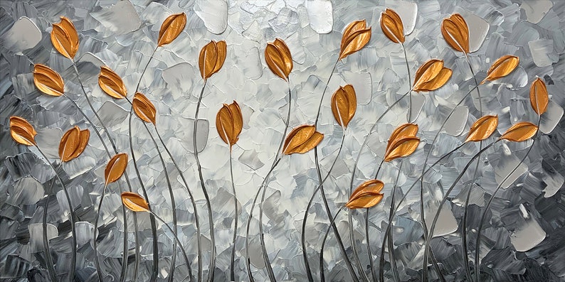 Hand-painted modern Art" Whispers of Gold: Hand-Painted Abstract Leaf" for living rooms, bedrooms