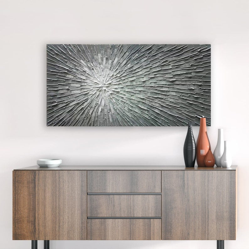 3D Hand Painted Heavy Texture "Sunlight Memory" painting original, Canvas Wall Art for Living Room Bedroom Office - Wrapped Canvas Painting