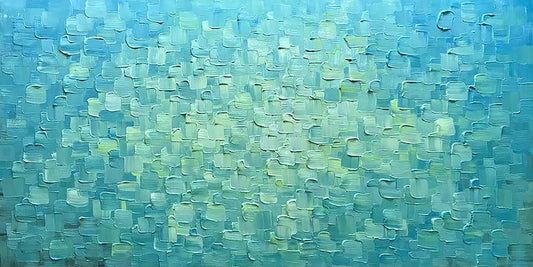 3D Heavy Textured Abstract Large Art "Blue Water Reflection" Hand Painted Gallery Art, painting on canvas original - Wrapped Canvas Painting