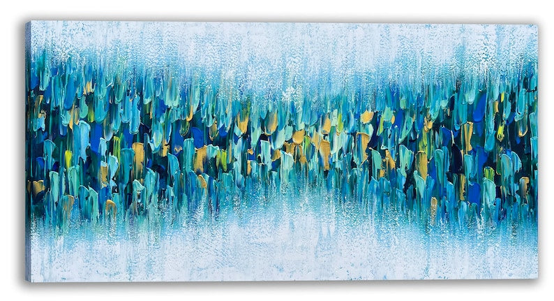 Hand-Painted Abstract 3D Texture Oil Painting "Distant Forest Dreamscape" Home decor Canvas Wall Art - for Living Room, Bedroom